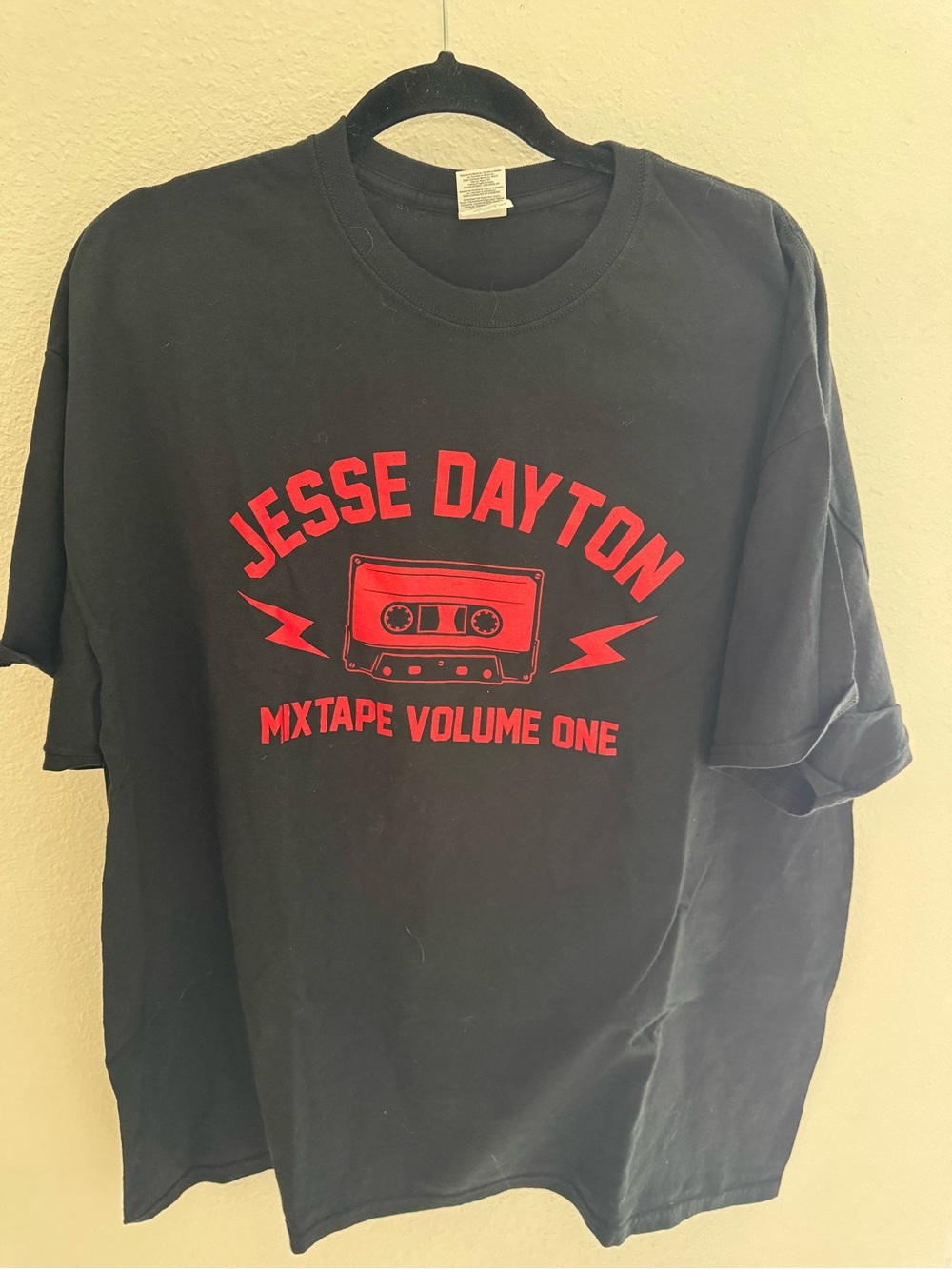Gildan Black Tee with Red Jesse Dayton Mixtape Graphic